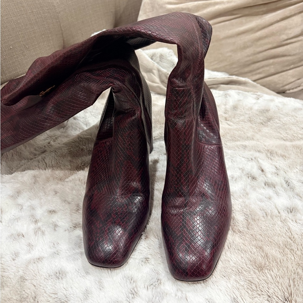Franco Sarto Burgundy Heeled Boots